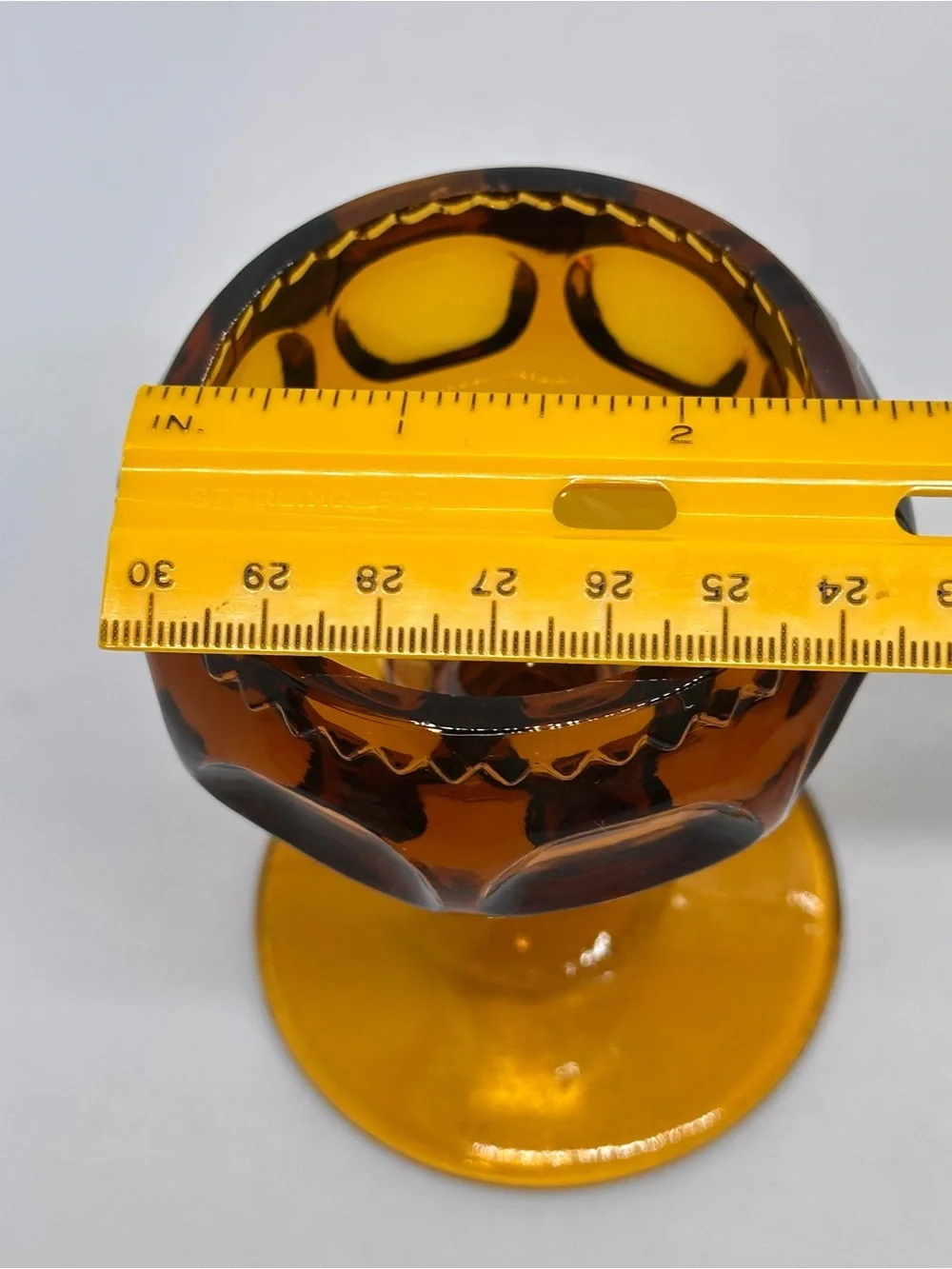 Indiana Glass Amber Kings Crown Thumbprint 4.25